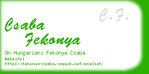 csaba fekonya business card